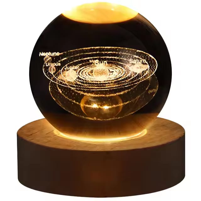 3D Crystal Ball – Galaxy (7 Color Base)