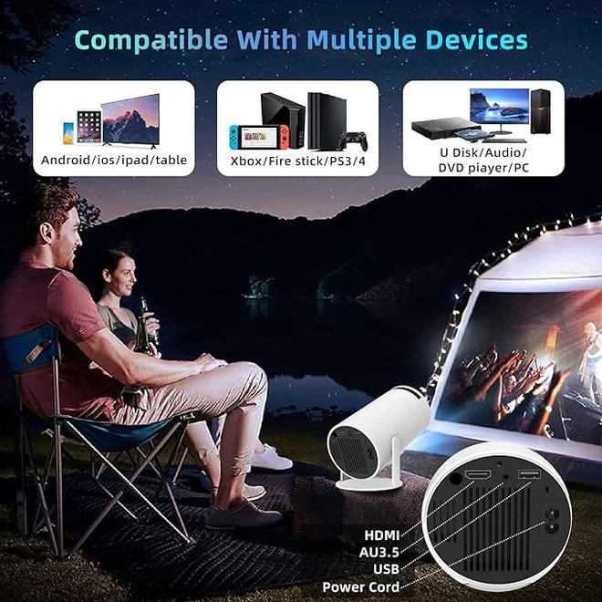 Portable Smart Mini Projector 5G WIFI, Support 4K