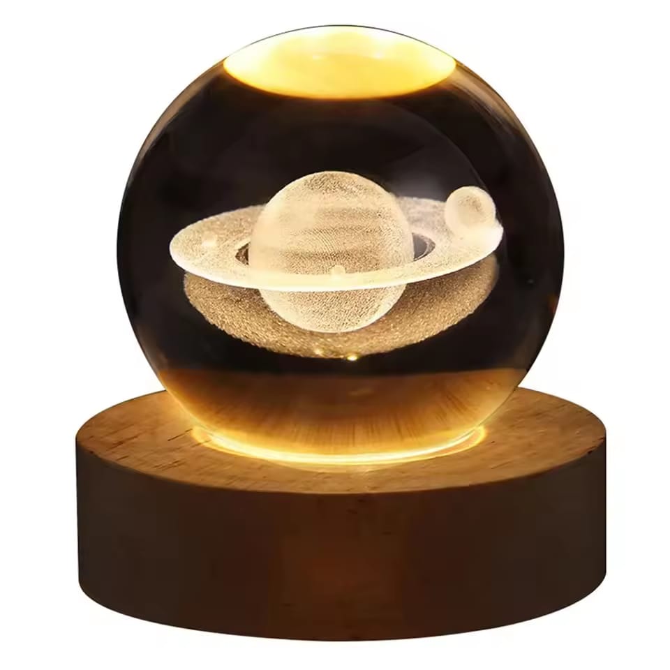 3D Crystal Ball – Galaxy (7 Color Base)