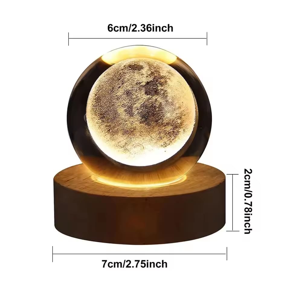 3D Crystal Ball – Galaxy (7 Color Base)