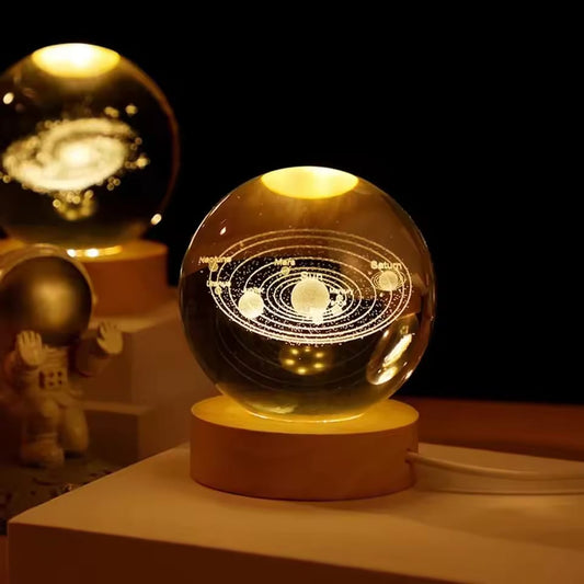 3D Crystal Ball – Galaxy (7 Color Base)