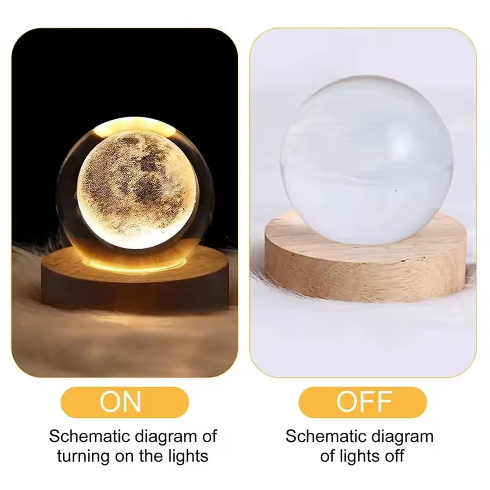 3D Crystal Ball – Galaxy (7 Color Base)